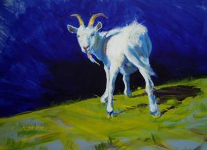 White Goat Painting used for book cover